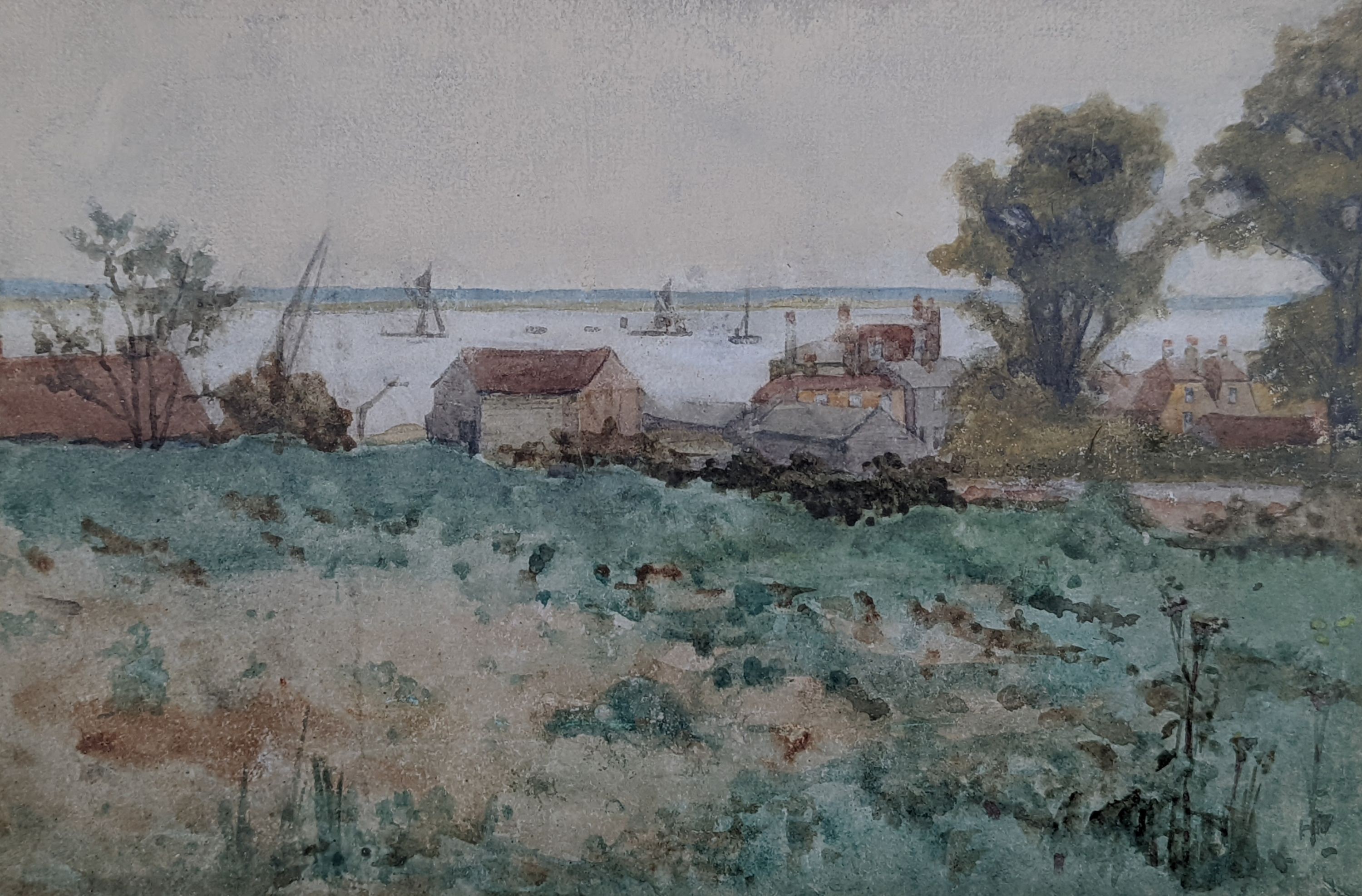 James Frederick Darley (1847-1932), watercolour, The Medway Estuary, 17 x 26cm